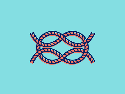 Square Knot boat branding design flat illustration knot knotwork lock up nautical rope sailing square knot