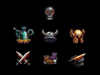 icons for game boots game gold helmet icon icons lab metal skull smithy steel sword