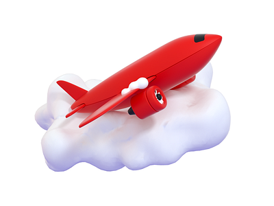Travel #1 Airplane 3d airplane blender c4d cloud icon illustration travel
