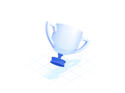 Prize isometric icon award cup grid icon illustration isometric prize shadow winner