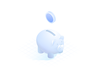 piggy bank isometric illustration