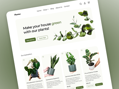 Plant Shop - Landing Page ecommerce garden landing page plant plant shop shop ui uiux ux web web design