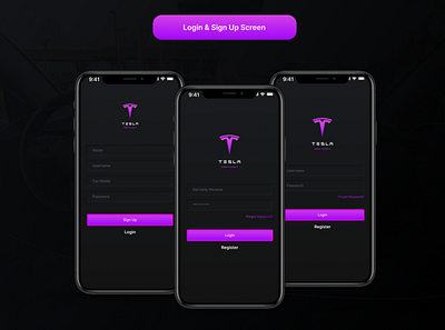 Tesla Login & Sign up screen app branding design elon elon musk figma graphic design tesla ui
