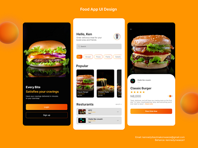 Food App UI Design // Mobile App app branding burger design figma food app mobile app pizza ui uiux