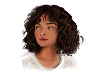 Lady Curls art clipstudio curls design digital girl graphic design illustration portrait