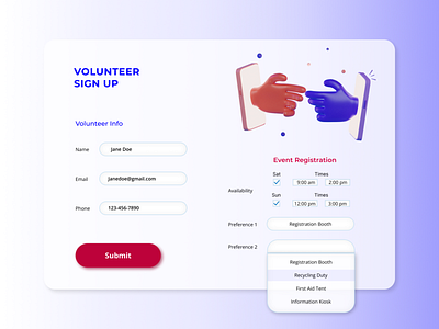 Volunteer Sign Up Page #DailyUI