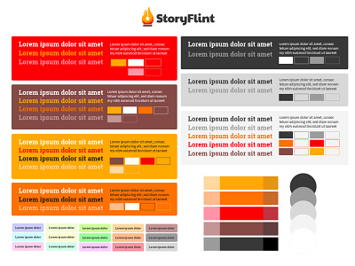 Color Exploration for StoryFlint art direction branding branding design color color palette color scheme color theory colorful colors design graphic design illustrator vector web design