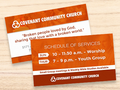 Businesscard CCC business card church design orange print