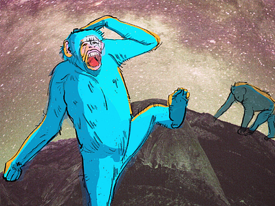 planet of blue monkeys blue monkeys create funstuff illustration