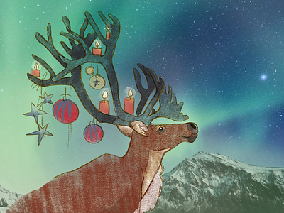 rentier christmas christmas illustration reindeer xmas