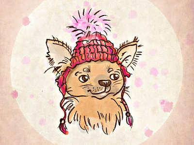 Little Girl Fall‘in Love autumn chihuahua dog fun illustration procreate sweet
