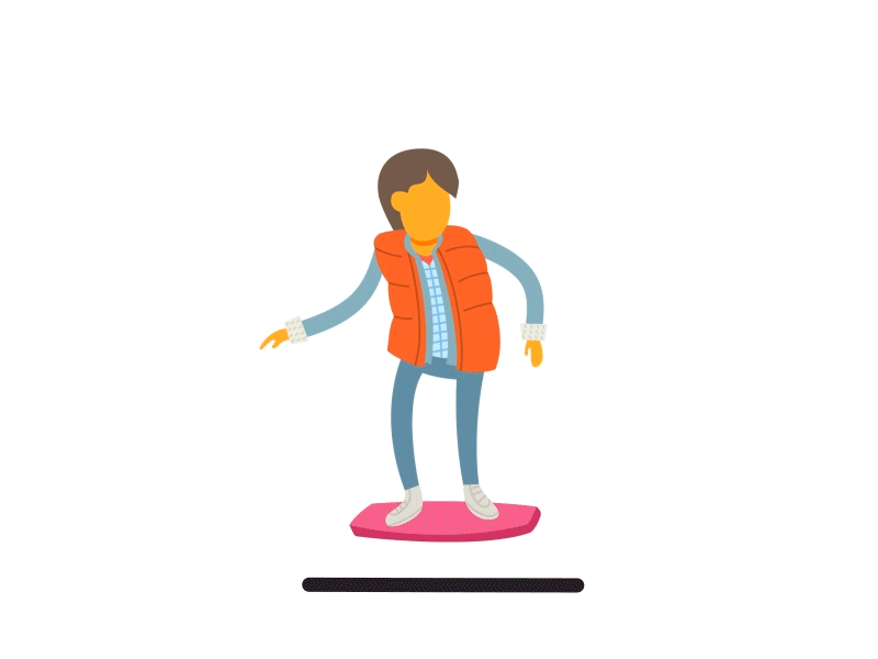 Hoverboard animation back to the future hoverboard marty mcfly motion