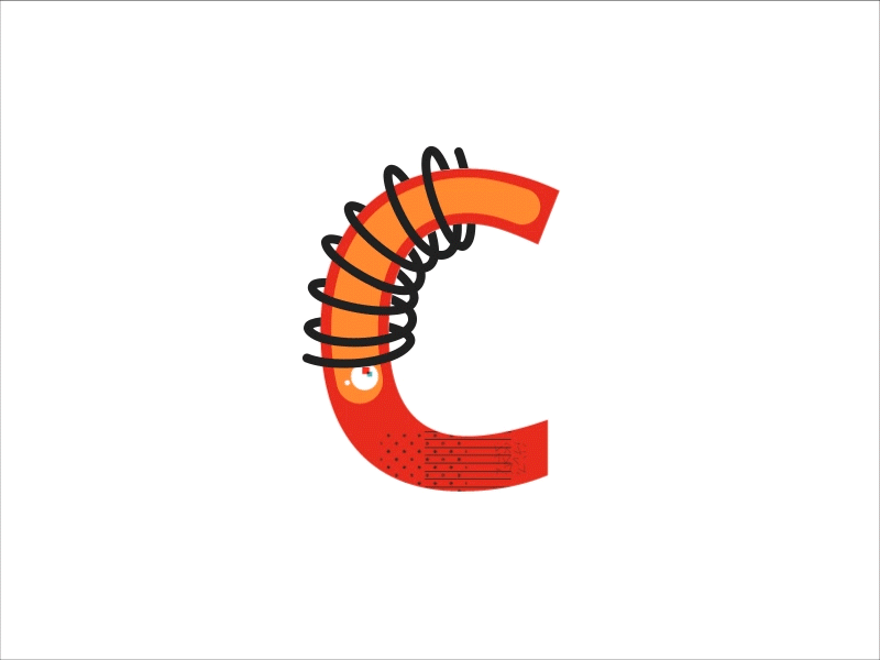 C alphabet animation c motion typography