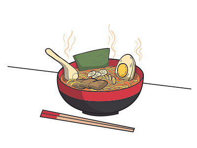 Ramen food illustration noodles ramen