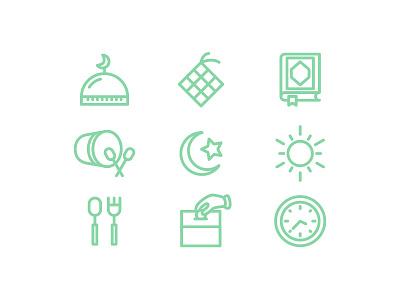 Ramadhan Icons Pack Outline fasting holy moon icons outline pray ramadhan religion