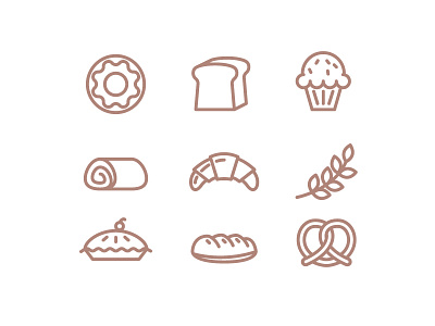 Bread Icons Pack Outline bread food icon outline vector