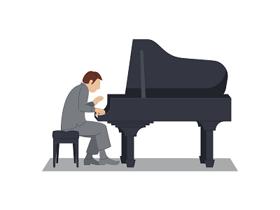 Pianist illustration jazz music pianist piano vector