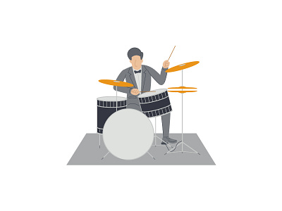 Drummer drum drummer illustration jazz music vector