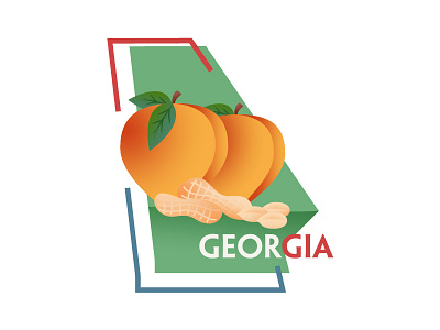 Georgia, USA georgia map peach peanut us usa