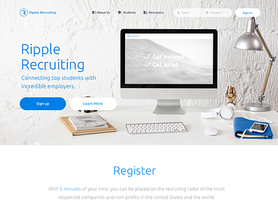 Ripple Recruiting - Homepage form recruiting student water waves