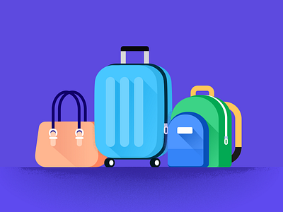 Baggage backpack baggage handbag illustration travel vector
