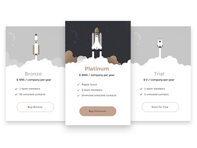 Pricing Plans Illustration drawing illustration pricing rocket space ui web