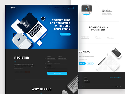 Illustrated Homepage form homepage illustration register student ui web webdesign website