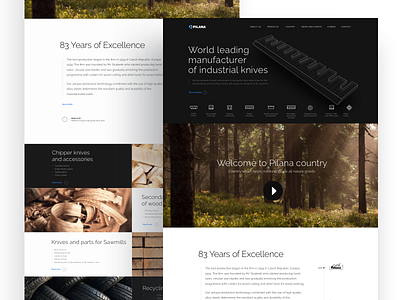 Industrial Knives Homepage black clean industry knives minimalistic store ui ux web website wood
