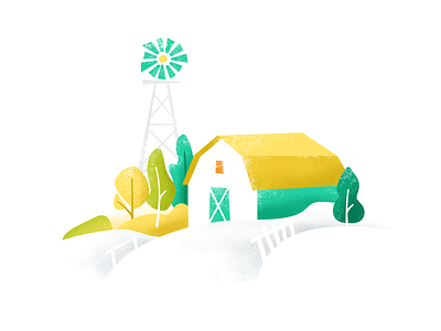 Farm, Illustration For Vittle Nr. 4 delivery farm food green house illustration tree ui ux website yellow