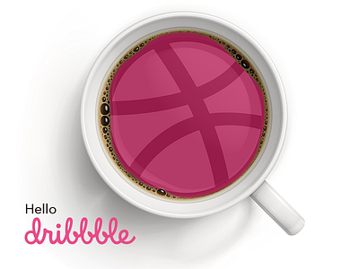 Hello Dribbble! caffeine coffee debut design first shot firstshot good morning mock up morning shot thanks