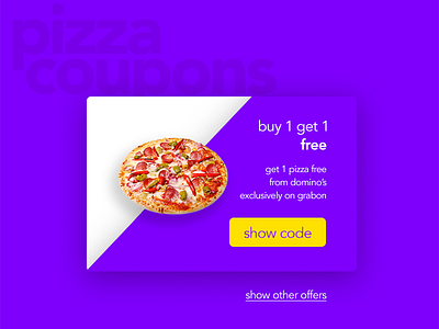 Pizza Coupon UI coupon deal design ecommerce food offer pizza shot ui ux web website