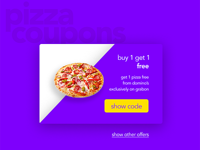 Pizza Coupon UI