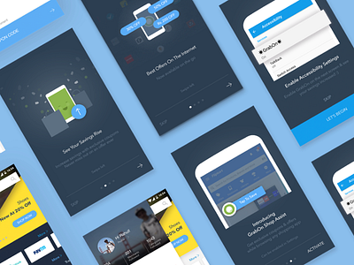 GrabOn Android App: Onboarding Screens android app app design coupons ecomm grabon mobile app offers shopping ui ux