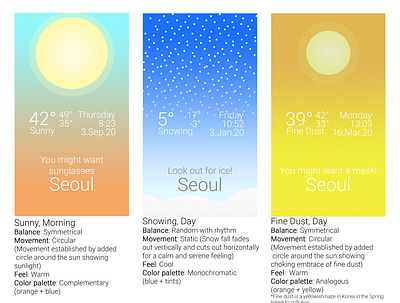 Weather app design design digital interface illustration