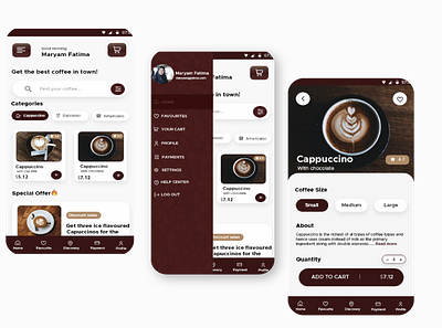 Coffee Shop App app app design app design 2022 cafe cafe app design coffee shop app graphic design latest cafe app ui ui ux user experience design