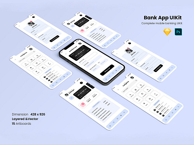 BankPlus Banking App UIKit app design app ui banking app uikit card setup ui clean ios uikit iphone 13 pro app layered light theme mobile banking modern ui money transfer