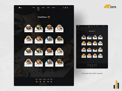 Food Menu Layout aesthetic black choice drink food gold interface layout menu ui ux web white