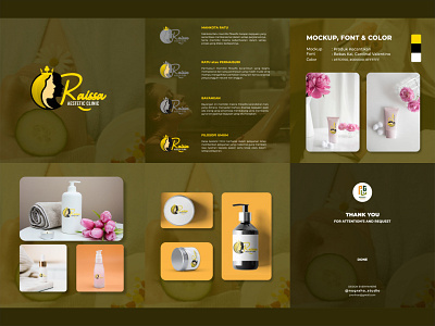 LOGO AND PRODUCT DESIGN beautiful black branding feminim flower gold graphic design illus illustration logo marketing mockup product design profile company promote simple skincare social media ui white