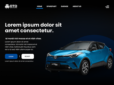 WEB LAYOUT OTOMOTIF 3d black blue branding car dashboard garage graphic design landing page layout logo marketing modern otomotif race typografi ui user experience user interface white