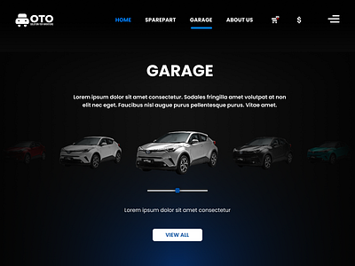 Garage UI Design WEB 3d android animation black blue branding car elegant figma garage ios logo marketing mobile modern otomotif simple ui web white