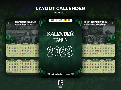 CALENDAR 2023 2023 black calendar date design facebook graphic design green illustration instagram layout natural nature new year style type typography ui white year
