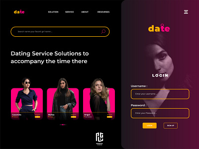 DATING SERVICE WEB DESIGN LAYOUT