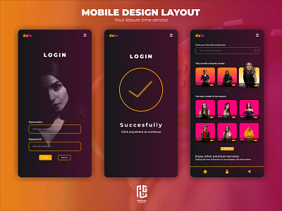 MOBILE DESIGN UI DATING SIMPLE ELEGANT