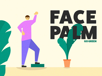 Face Palm character face green nature palm plants