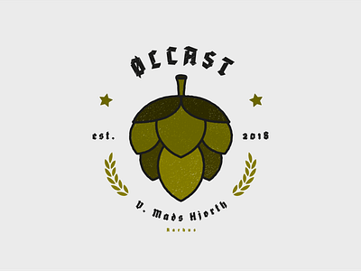 Ølcast aarhus badge beer design drink logo
