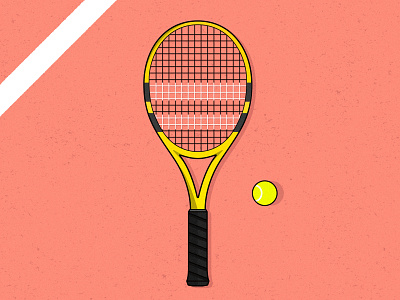 Court Life court illustator illustration racket red sport tennis vector yellow