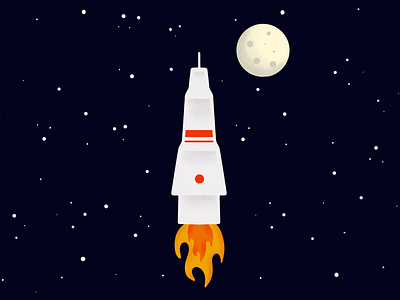 Rocket fire moon nasa procreate rocket space