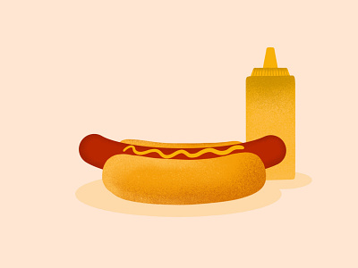 Hotdog fastfood food hotdog ipad mustard procreate sausage