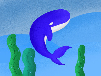 Whale deep sea fish ipad ocean plants procreate sea water whale