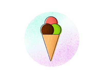 Cone colors dessert food ice icecream procreate sweets